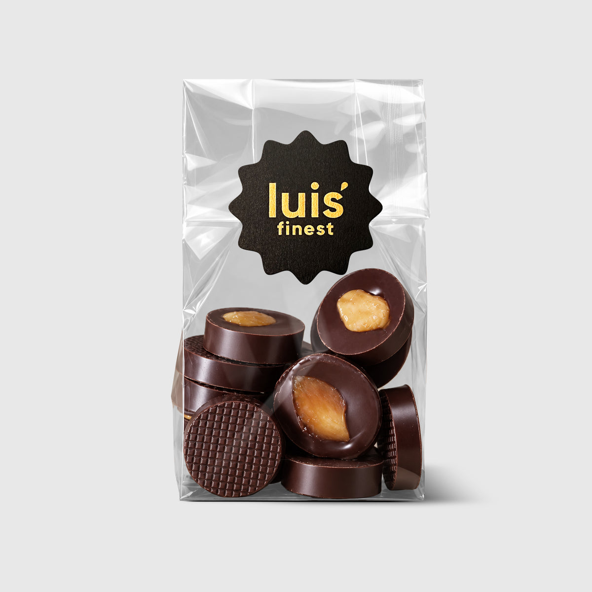 Petits 70% Schokolade und karamellisiere Mandel mit Fleur de Sel