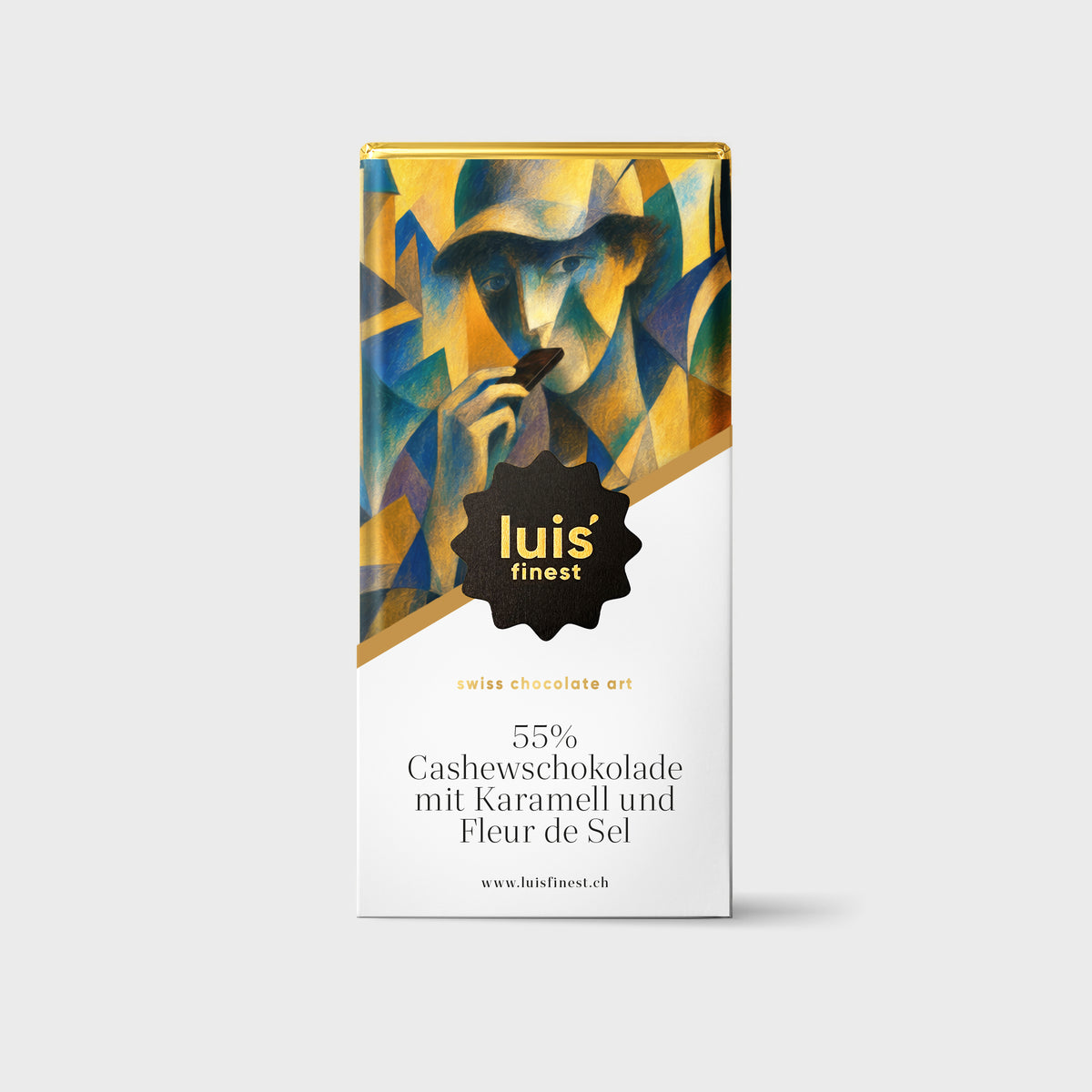 55% Cashewschokolade mit Karamell und Fleur de Sel