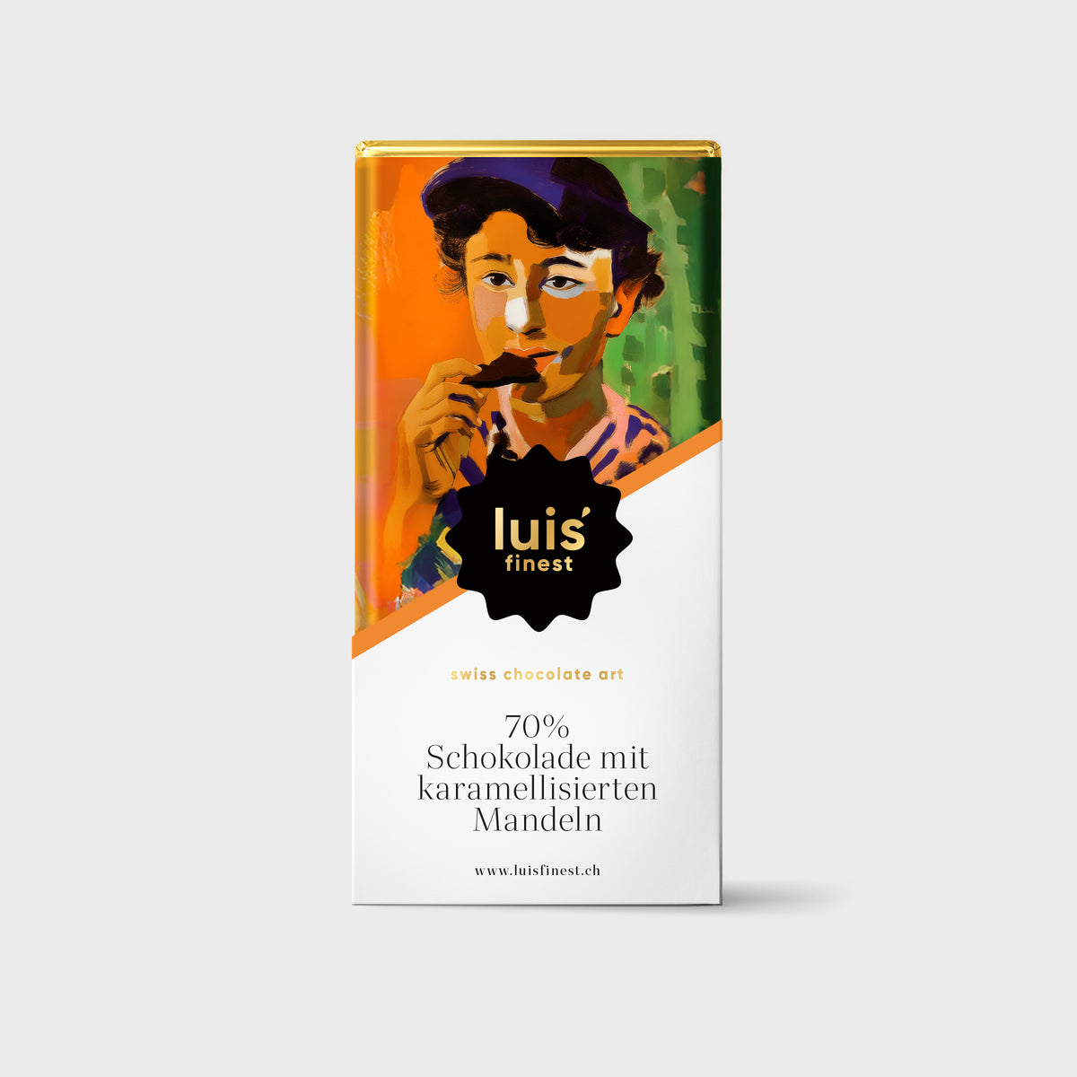 70% Schokolade mit karamellisierten Mandeln